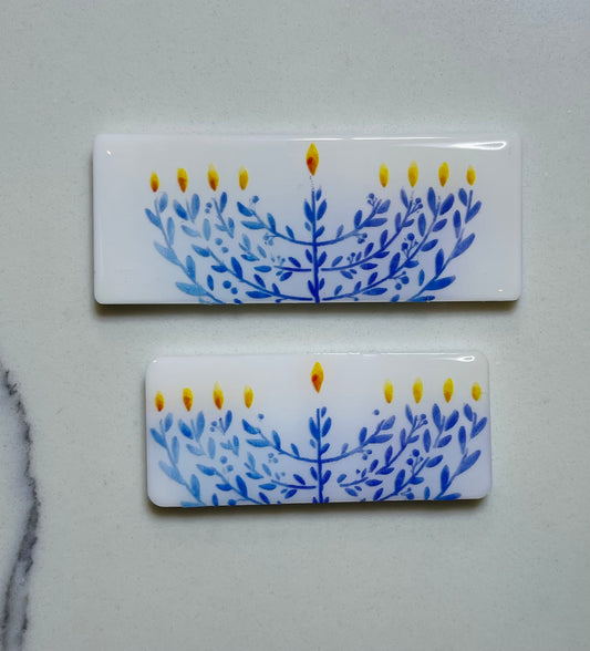 Lit Menorah Clip/Pin/Barrette